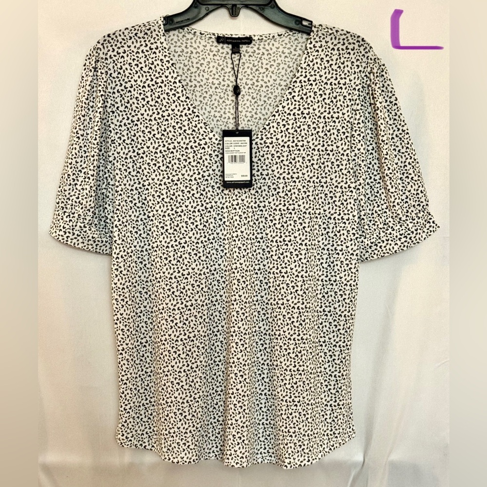 Adrianna Papell Black and White Button Down Shirt